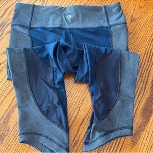 lululemon athletica blue and Navy Cropped Leggings